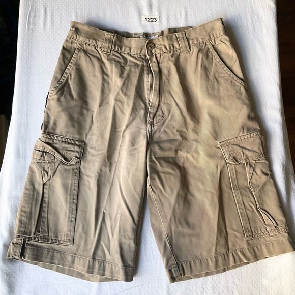Arizona Jeans Company Men’s Cargo Khaki Shorts Size 29,Natural Beige,Big Pockets - Picture 1 of 9